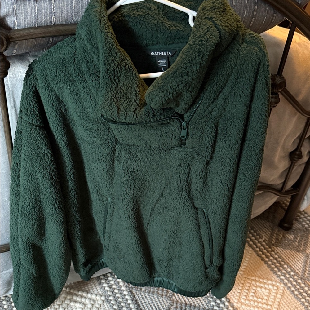 Athleta Forest Green Fleece Pullover size large